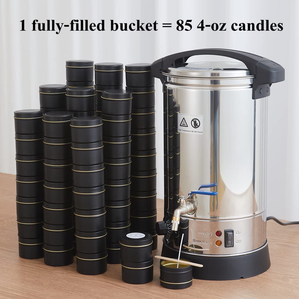 Wax Melter for Candle Making - 10.5 Qts (20 Lbs) Large Capacity Candle Melting Pot, Fast Pour Spout, Candle Wax Melting Pot Able to Melt All Types of Wax Including Soap, Free Accessory (20 lbs)